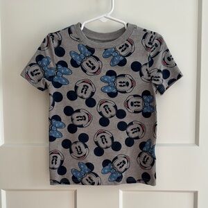 Disney Gray and Blue Mickey Mouse Short Sleeve Tee